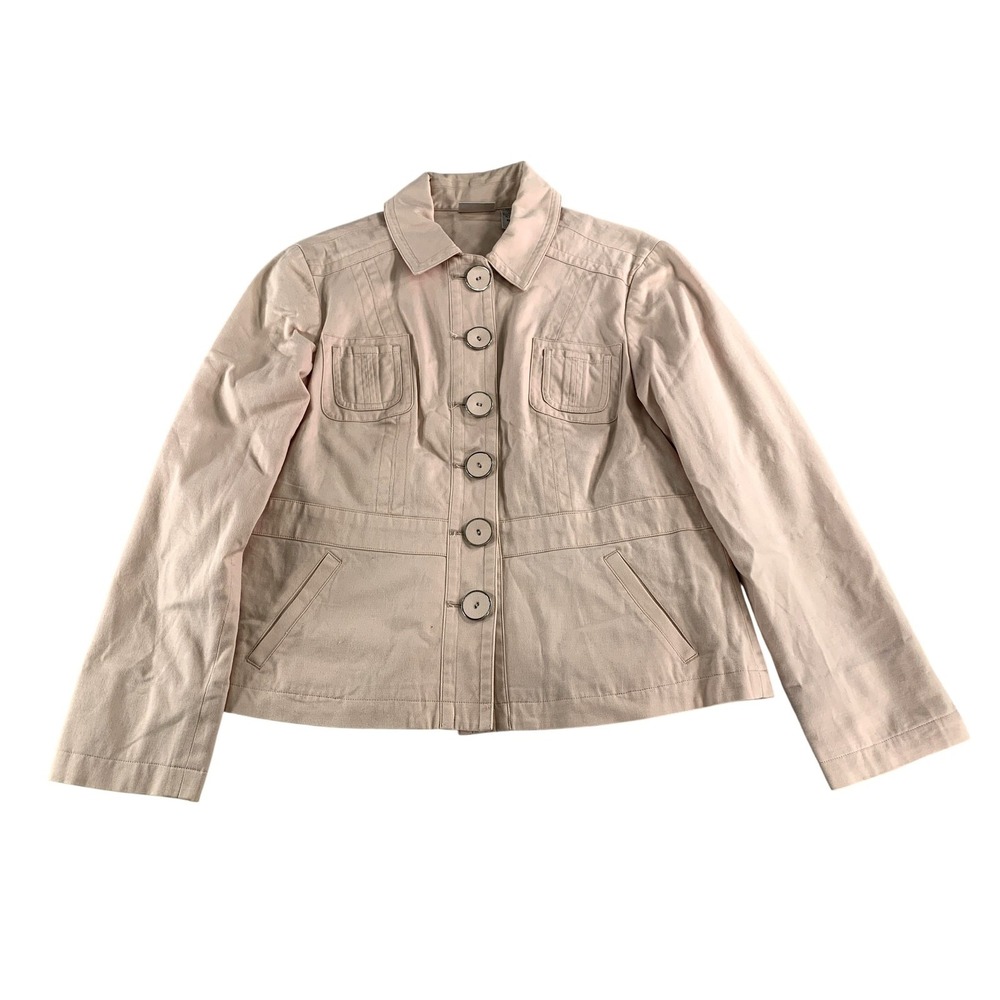 Chicos Jacket Womens 1 Stretch Casual Button Front Pockets Lightweight Blazer 97